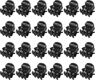 Produktbild von Mini Haarspangen Schwarz 24 Stück Kunststoff Haarklauenclip