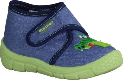 Produktbild von Fischer Markenschuh Honey 631345-501 Kinderhausschuhe, Uni, Jeansblau,Textil - Haus - hüttenschuhe Kinder Hausschuhe, Blau