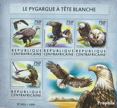 Produktbild von Briefmarken Zentralafrikanische Republik 2015 Mi 5585-5588 Kleinbogen (kompl. Ausgabe) postfrisch Adler