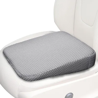 Produktbild von Keilförmiges Autositzkissen - Sitzkissen aus Memory-Schaum - 6 cm - Sitzverbesserung - Höhenverstellbar - Für Büro, Auto und Rollstuhl - grau