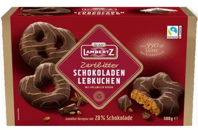 Produktbild von Lambertz Schokoladen Lebkuchen Zartbitter 500g