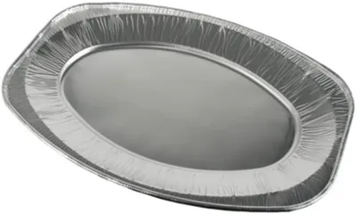Produktbild von Aluminium Servierplatten, oval, 35 cm x 24,5 cm, 10 Stück