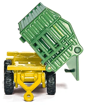 Productafbeelding van Siku tractor JOHN DEERE met aanhanger, groen; modelnummer 1843