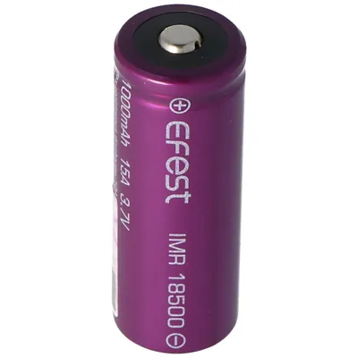Image de Efest Purple IMR18500 - 1000mAh 3,7V (bouton en haut, non protégé)