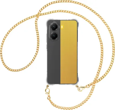 Produktbild von Handykette Backcover-Schutzhülle mit Band (Metall goldfarben) für Xiaomi Redmi Turbo 4 5G - goldfarbene Kette