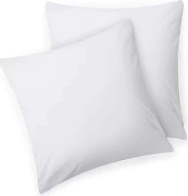 Produktbild von Blumtal Kissenbezug 40x40 cm (2er Set Kissenbezüge) - Weiß - 100% Baumwoll-Jersey mit Reißverschluss