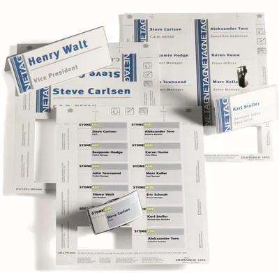 Produktbild von Einsteckschilder 17x67mm 20 Bogen (600 Schilder) weiß Packung mit 10 Stück