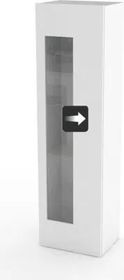 Produktbild von Vitrine >Daiquiri< in Weiß-Hochglanz - 45x160x34cm (BxHxT)