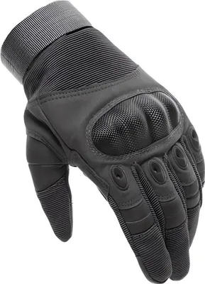 A black tactical glove is shown against a white background.