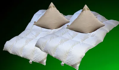 Produktbild von 2 x Set leichte Ganzjahresdecke Daunendecke 4x6 135x200 90% + Kissen 80x80 4tlg.