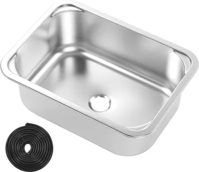 Immagine prodotto di Lavandino per camper quadrato 345x245x136mm 304 in acciaio inox con scarico da 40 mm per camper, yacht e barca