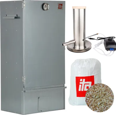Produktbild von ITA Räucherofen 7001 - Premium Räucherschrank mit 3 Etagen 81 cm - Legierter Stahl - Qualität  EU - Smoker - Direkt vom Hersteller