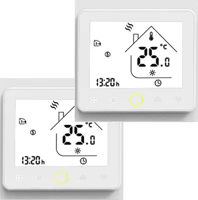 Produktbild von 2X Smart Raumthermostat für 5A Warmwasserbereitung Fußbodenheizung Thermostat Temperaturregler Wandheizung Kein Wi-Fi Wandthermostat Innenthermometer,Weiss