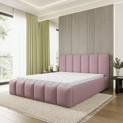 Produktbild von Masseno Polsterbett ATTORA SR 160x200 cm, Polsterbett mit Bettkästen - Rosa, SORO 61