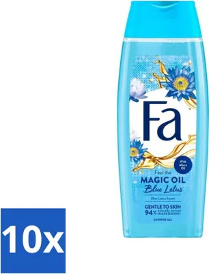Zdjęcie produktu dla Fa - Żel pod prysznic - Magic Oil - Zapach Niebieski Lotos - 250 ml - Opakowanie ekonomiczne - 10 sztuk