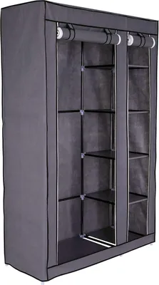 Productafbeelding van Famanu garderobekast met stoffen bekleding - ruimtebesparend - 1 stuk - 110 x 175 x 45 cm