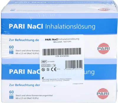 Zdjęcie produktu dla Pari NaCl roztwór do inhalacji ampułki 120 szt. Ampułki z lekami na drogi oddechowe
