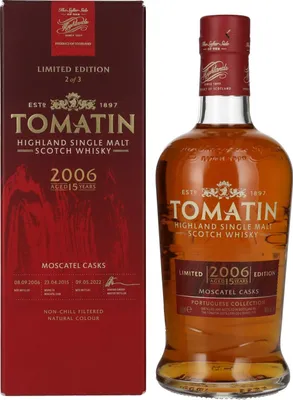 Produktbild von Tomatin 15 Years Old Portuguese Collection MOSCATEL CASKS 2006 46% Vol. 0,7l in Geschenkbox
