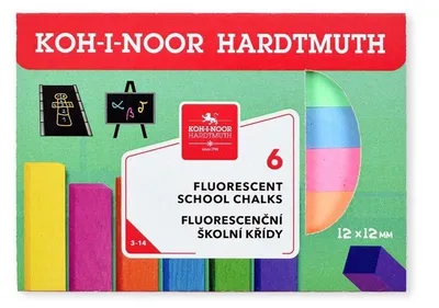 Image de KOH craie scolaire 12 x 12 x 100 mm fluorescent 6pcs