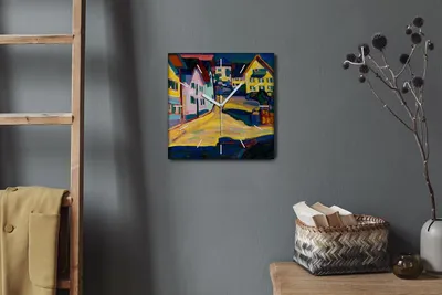 Produktbild von Coloray Hodiny Unikátní 30x30 cm  Tiché hodiny Pro obývací pokoj a kuchyň Nástěnné hodiny Plátno Bílé ručičky hodin - Murnau Burggrabenstrasse