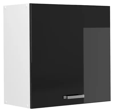 Obrázek produktu pro Věšák na stěnu Vicco R-Line Černý dub vysoký lesk 60 cm s 1 dvířky, Model 65785