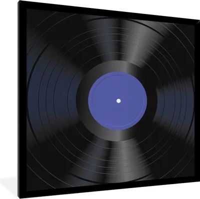 Produktbild von MuchoWow® Gerahmtes Poster LP - Vinyl - Blau - Retro 40x40 cm - Poster mit Schwarzem Bilderrahmen Wandposter Rahmen Foto Bilder - Mit Rahmen - Wanddekoration Schlafzimmer