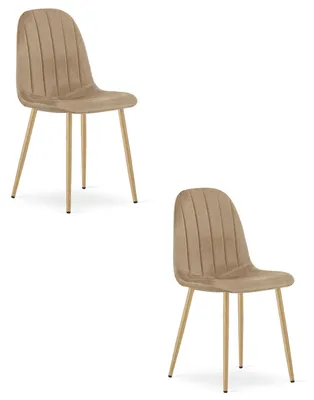 Imagen del producto de Sillón - Leobert - Padva - Terciopelo marrón/Patas de roble - 44,5 x 53 x 87 cm - Juego de 2