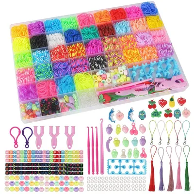 Produktbild von Webmaschine Set Loom Bänder - 3800 Gummibänder - 40 Farben - 54 Rahmen