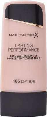 A product shot of a bottle of Max Factor foundation.