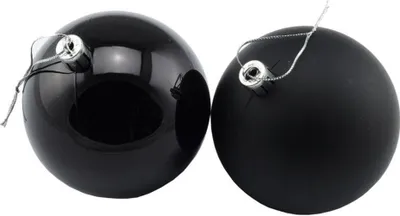 Image de DECOLED Décorations de Noël - Boules en plastique, noir mat/brillant, diamètre 8 cm, 24 pièces