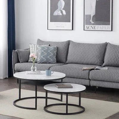 Produktbild von Runde Marmortische 80 & 60 cm für Wohnzimmer