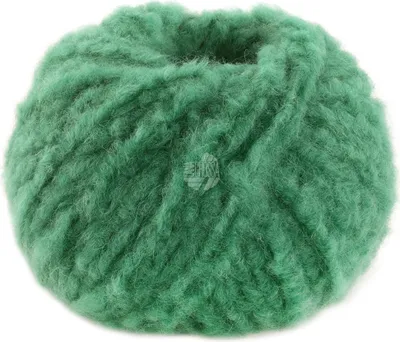 A ball of green yarn.