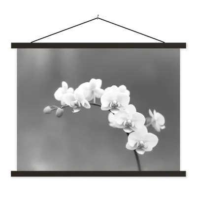 Produktbild von MuchoWow® Textilposter Orchidee - Blumen - Pflanze - Weiß - Lila 150x113 cm mit schwarzem Rahmen - Wohnzimmer