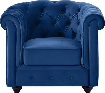 Produktbild von CHESTERFIELD Sessel - Königsblauer Velours