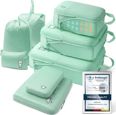 Produktbild von Kompression Packtaschen 8er-Set, wasserdicht, für Reisen