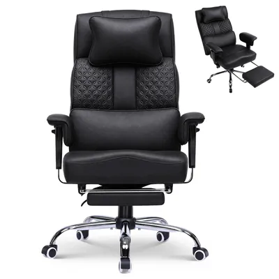 Productafbeelding van GTPLAYER Gaming Stoel: Ergonomische bureaustoel met verstelbare hoofdsteun, grote lendensteun, 54 cm brede zitting, kantelbaar van 90° tot 150°, draagvermogen 180 kg