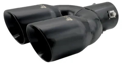 Produktbild von Simoni Racing Auspuffblende Doppelrunde/Schräg Edelstahl Schwarz - 2xØ76xL240mm