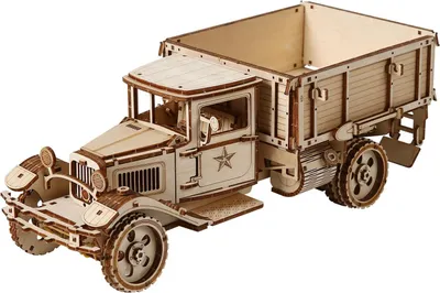 Produktbild von 3D Holzpuzzle LKW, Modellbausatz, für Erwachsene, DIY Fahrzeugkonstruktion