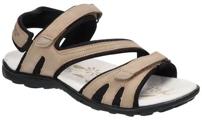 Produktbild von American Club HL216, Damen Sandalen Klettverschluss Leder-Einlegesohle leicht bequem, Beige 39