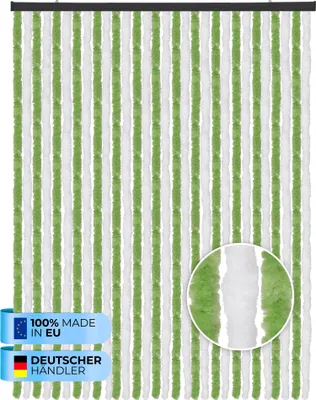 Zdjęcie produktu dla Puszysta zasłona 56x185cm - 140x220cm - Ebay Unistripe zielony - biały-140x220 cm