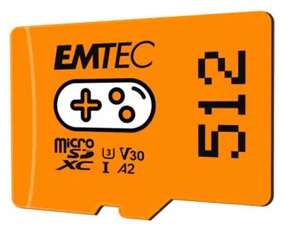 Image de Emtec mSD 512GB UHS I U3 V30 A2 Gaming Orange