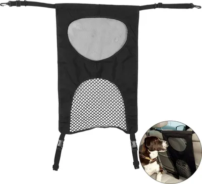 Imagen del producto de Barrera de malla para el asiento trasero del coche, ideal para mascotas, que evita que el perro pase al asiento delantero, garantizando un viaje seguro