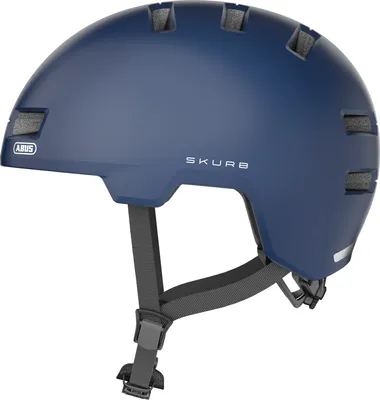 Produktbild von ABUS Stadthelm Skurb - Robuster Fahrradhelm für den Alltag, beim Skaten, BMX-Fahren oder Longboarden - Blau Matt, Größe M (55-59 cm)