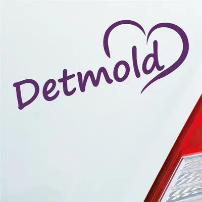 Produktbild von Auto Aufkleber Detmold Herz Stadt City Liebe Love Heimat 19x8 cm Lila Sticker Heckscheibenaufkleber