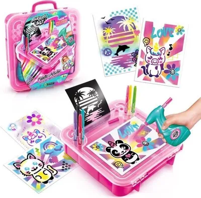Zdjęcie produktu dla Zestaw Kreatywny Airbrush Art Canal Toys, Elektroniczny Spray, 10 Szablonów, 8 Pisaków