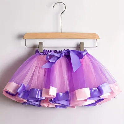 Obrázok produktu pre Jumada's – Tutu sukňa s ladiacou mašľou do vlasov – Kostým – Fialová/Lila/Ružová – 2–3 roky