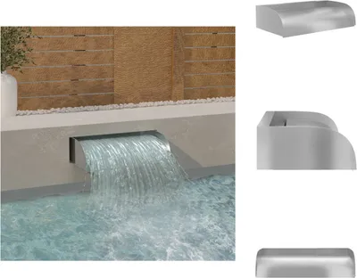 Produktbild von vidaXL Wasserfall 60x34x14 cm Edelstahl 304 - Brunnen & Wasserfälle