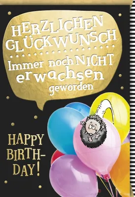 Produktbild von Geburtstag - Glückwunschkarte im Format 11,5 x 17 cm mit Umschlag