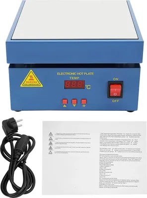 Obrázek produktu pro Elektrická topná deska pro pájení přetavením a předehřev, 200x200 mm, řízená mikropočítačem, modrá barva
