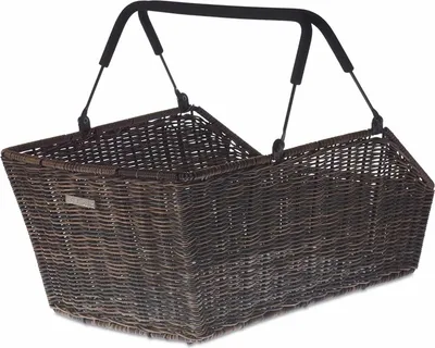 Obrázek produktu pro Basil 20016 Cento zadní ratanový košík na kolo M-Syst. 49x32x22cm, gr, uzavíratelný, odnímatelný, hnědý